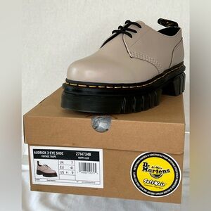 Dr. Martens Audrick Taupe Platform 3 Eye Shoe, Women’s US 9, NWT and Box